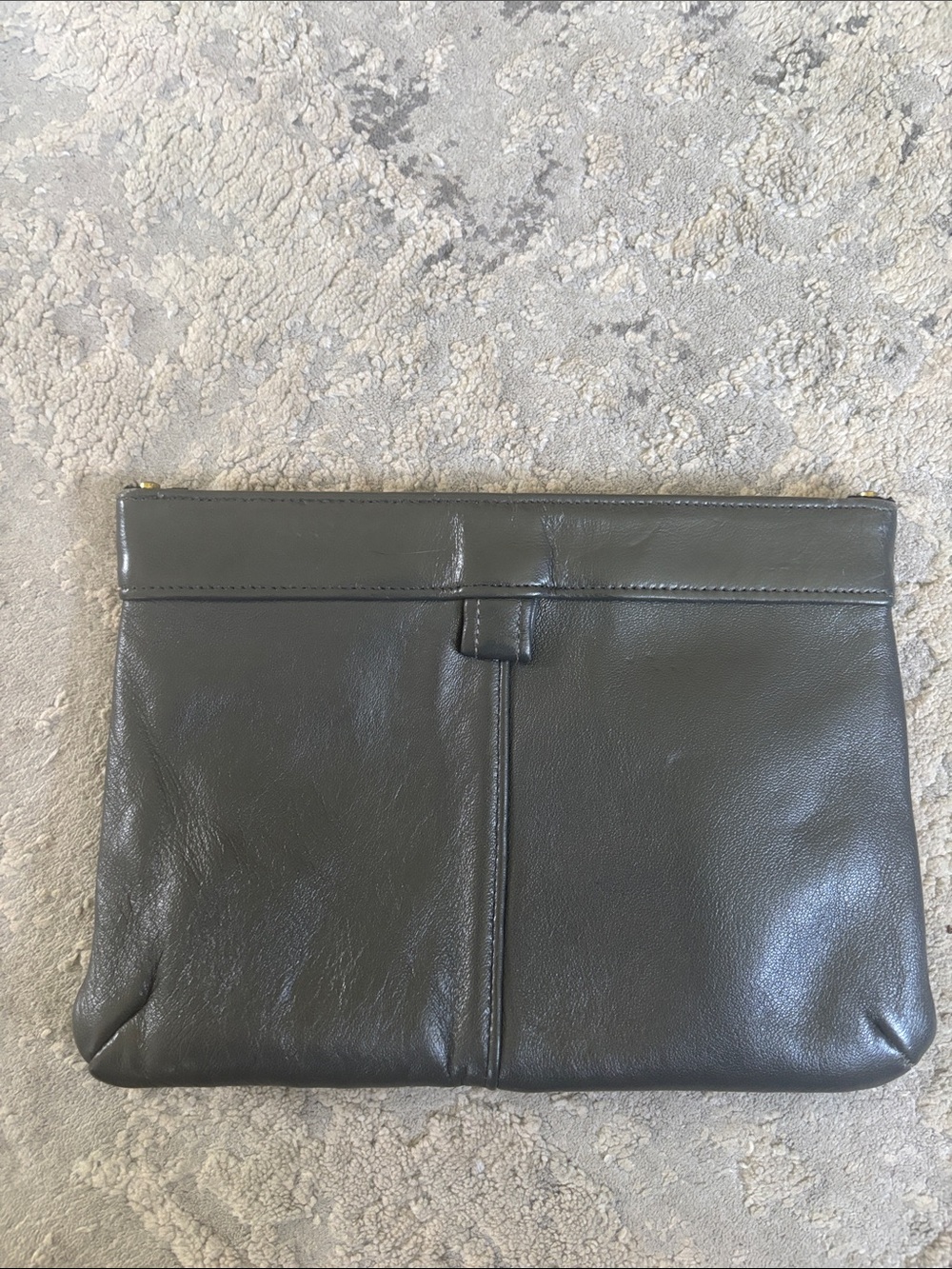 Olive Green Leather Laptop Pouch